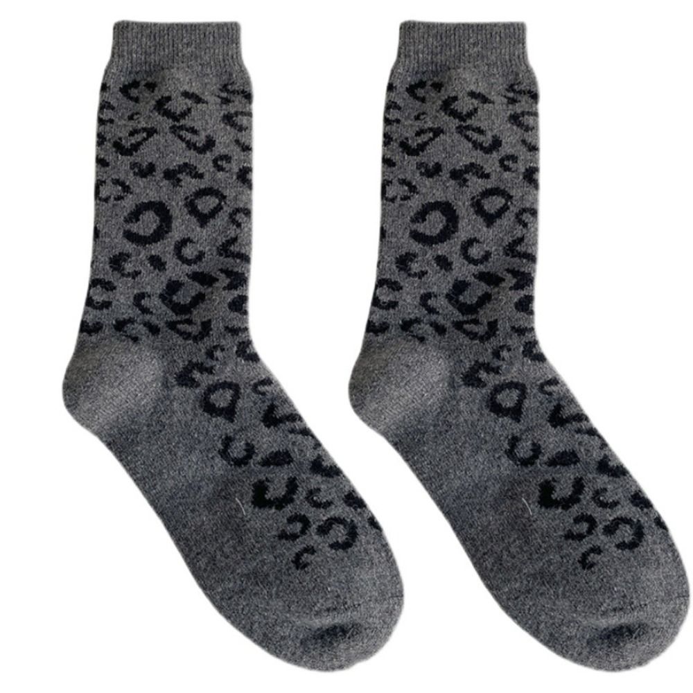 Thermal Sock Wool - Hoogelastische thermische wollen sokken met luipaardprint,