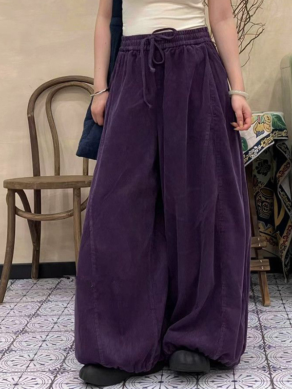 Corduroy Pant Warm - Plus Size Damesbroek met hoge taille,
