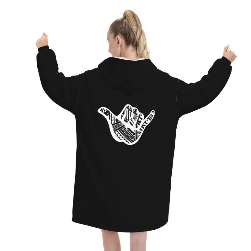 Polynesische Tattoo Shaka Trib - Sherpa Hoodie Fleece recensie en prijs