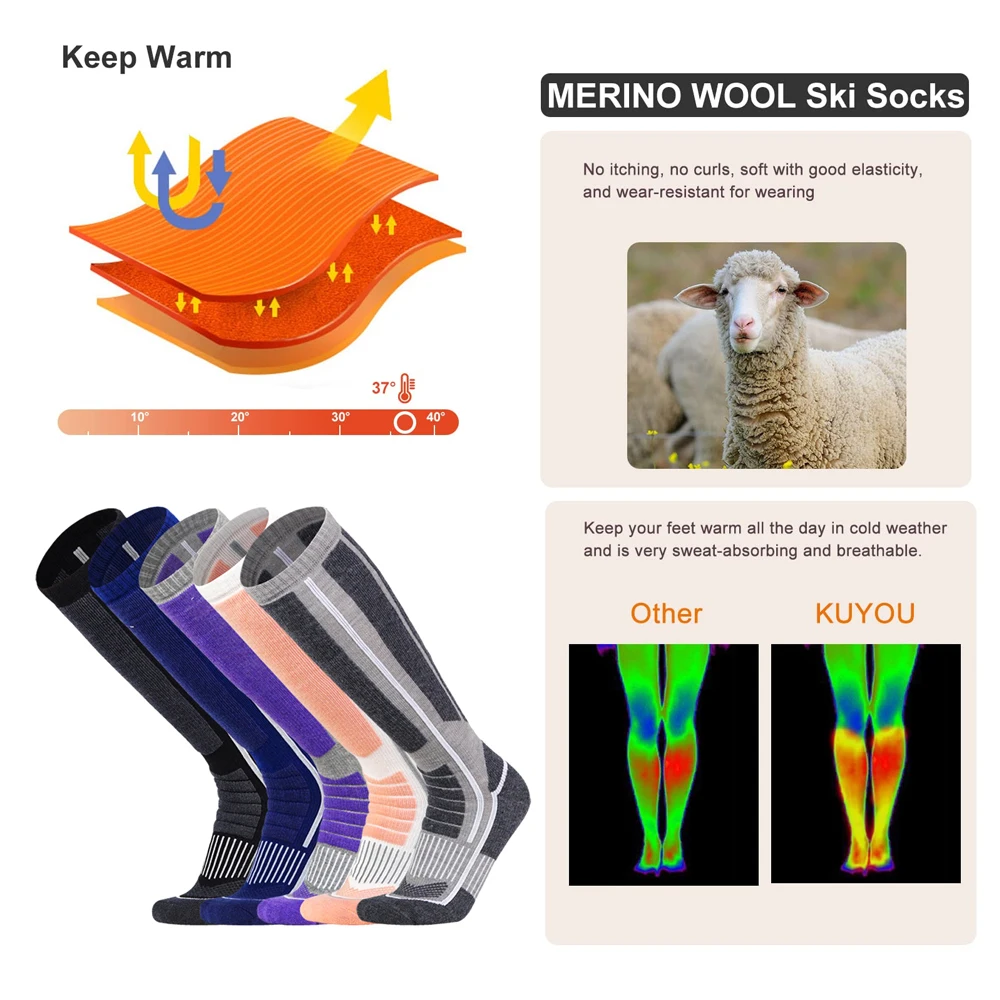 Xqqmxx 1 Paar Ski Sokken Skiën - Thermal Sock Wool recensie en prijs