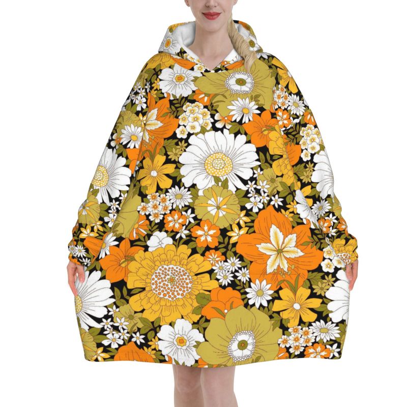 Hippie bloem bloemen retro dek - Sherpa Hoodie Fleece recensie en prijs