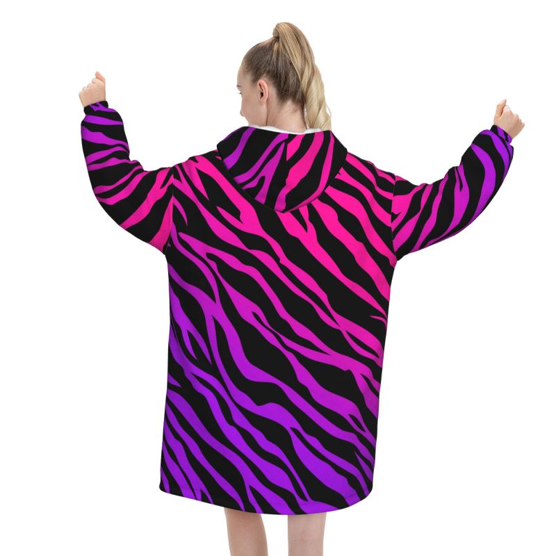 Zebra Streep Print Draagbare D - Sherpa Hoodie Fleece recensie en prijs