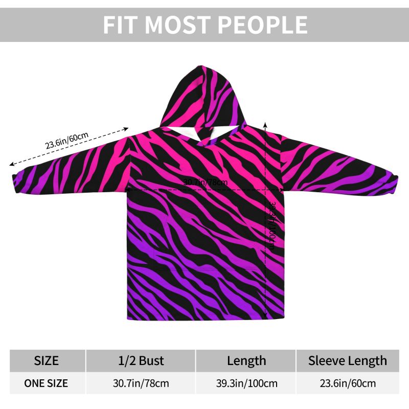 Zebra Streep Print Draagbare D - Sherpa Hoodie Fleece recensie en prijs